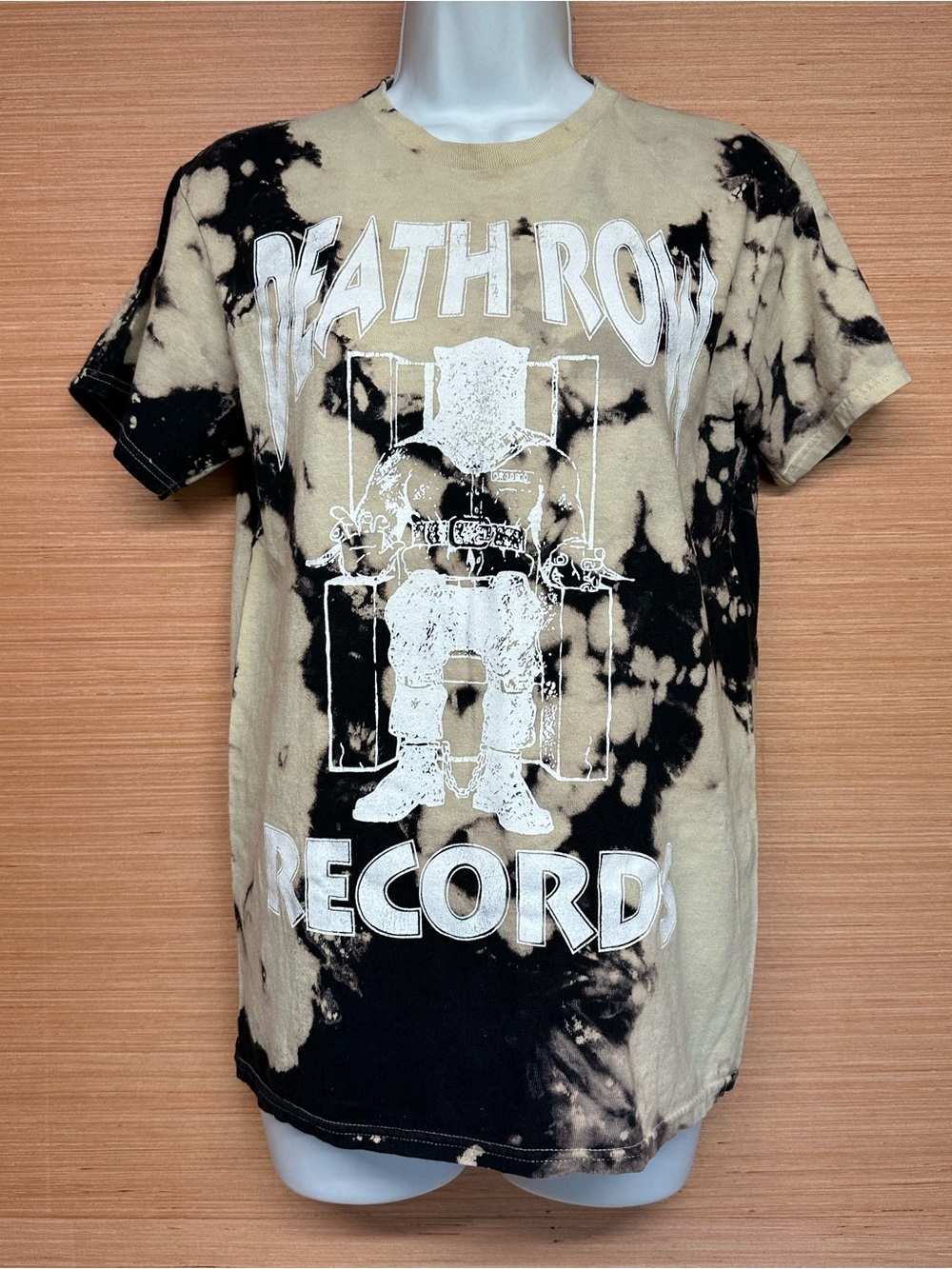 Death Row Records Black & White Tie Dye Short Sleeve T-Shirt Adult Size Small